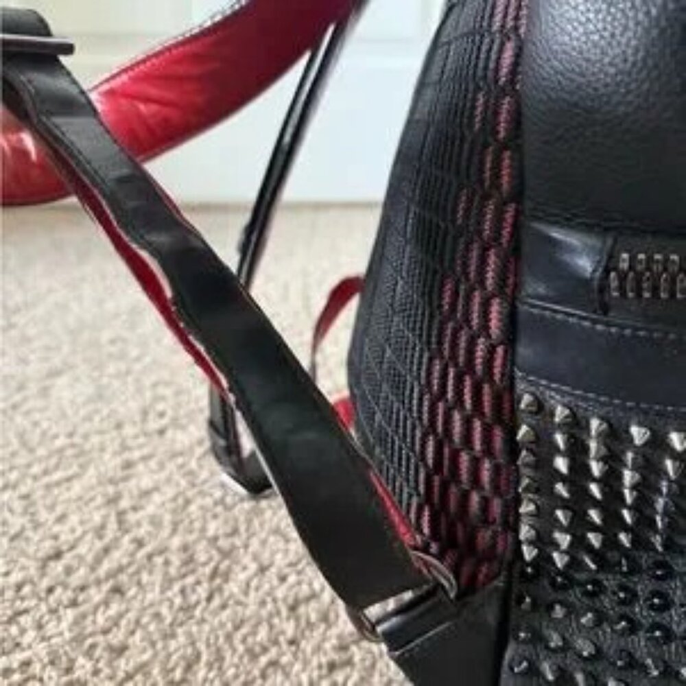 Christian Louboutin Black and Silver Studded Backpack - Picture 8 of 15